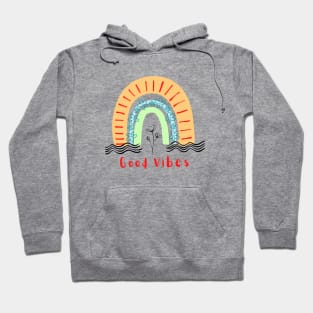 Good Vibes Rainbow Design Hoodie